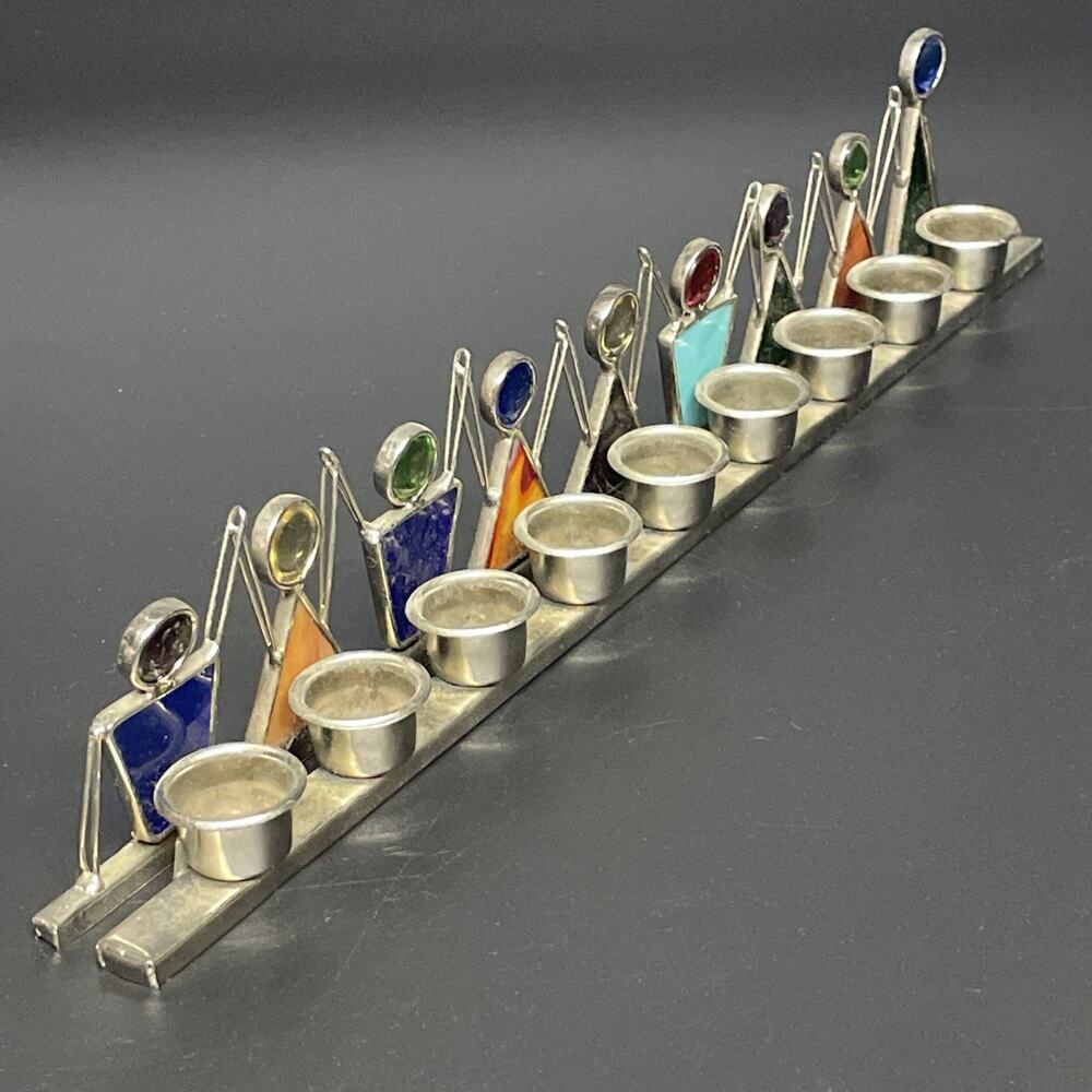 Stain Glass Menorah Children's Celebration by Susan Fullenbaum Metal Colorful